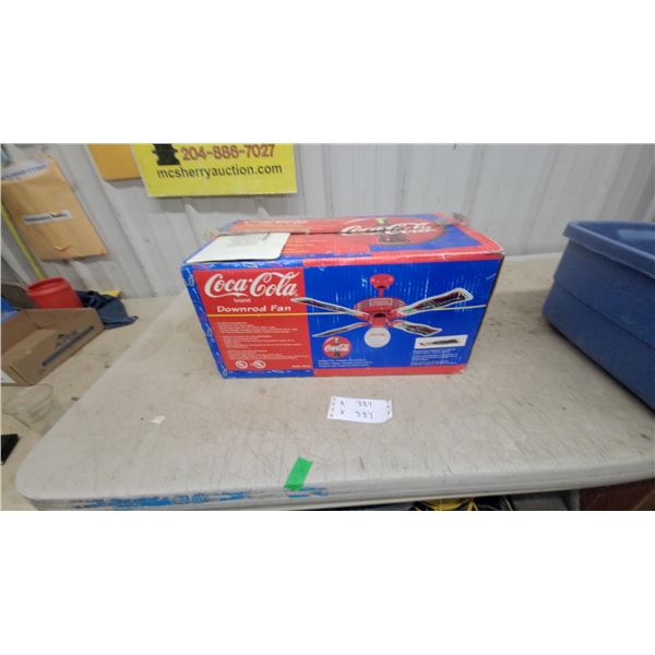 Coca-Cola Brand Downrod Ceiling Fan in Original Box