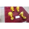 Image 2 : Set of Four Gold-Finished Clawfoot Bathtub Feet with Embossed Detail, Model E3743