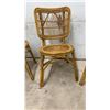 Image 4 : Set of Three Vintage Bamboo and Wicker Lattice-Back Dining Chairs with Round Seats