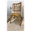 Image 5 : Set of Three Vintage Bamboo and Wicker Lattice-Back Dining Chairs with Round Seats