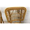Image 7 : Set of Three Vintage Bamboo and Wicker Lattice-Back Dining Chairs with Round Seats