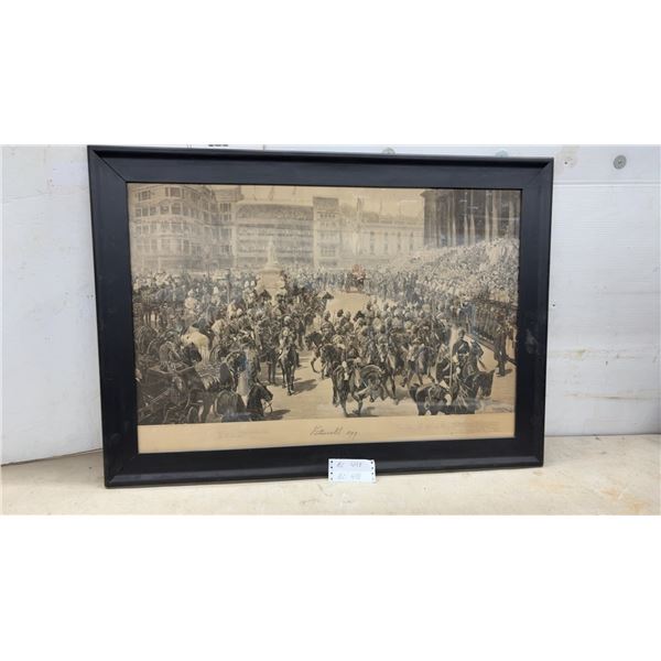 John Charlton 1899 Diamond Jubilee at St. Paul's Cathedral Queen Victoria Picture, Framed, 29 x 40"