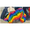 Image 2 : Three Totes of Fabric, Sewing Patterns, Blankets, Stuffed Animals, and More