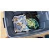 Image 5 : Three Totes of Fabric, Sewing Patterns, Blankets, Stuffed Animals, and More