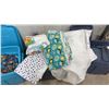 Image 3 : Three Storage Totes Filled with Assorted Fabric, Notions and More
