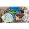 Image 4 : Three Storage Totes Filled with Assorted Fabric, Notions and More