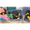Image 8 : Three Storage Totes Filled with Assorted Fabric, Notions and More