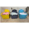 Image 1 : Three Totes with Assorted Fabric and Textile Scraps and More
