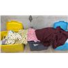 Image 2 : Three Totes with Assorted Fabric and Textile Scraps and More