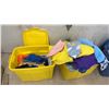 Image 3 : Three Totes Filled with Assorted Fabric, Costumes, Blankets and More