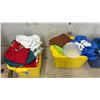Image 6 : Three Totes Filled with Assorted Fabric, Costumes, Blankets and More