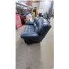Image 2 : Navy Blue Leather Dual Reclining Sofa 64"