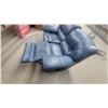 Image 3 : Navy Blue Leather Dual Reclining Sofa 64"