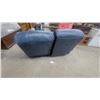 Image 4 : Navy Blue Leather Dual Reclining Sofa 64"