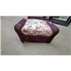 Image 5 : Burgundy Wicker Rocking Chair with Matching Ottoman and Floral Cushions