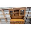 Image 3 : Two-Piece Traditional Maple China Hutch with Glass Doors, Drawers, and Cabinets 66 x 48 x 18"