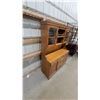 Image 4 : Two-Piece Traditional Maple China Hutch with Glass Doors, Drawers, and Cabinets 66 x 48 x 18"