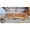 Image 2 : Console Table with Hexagonal Carved Wood Top and Faux Bamboo Metal Base 27 x 56 x 15"