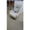Image 1 : Light Beige Upholstered Power Recliner Chair with Tufted Back and Power Adapter