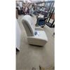 Image 2 : Light Beige Upholstered Power Recliner Chair with Tufted Back and Power Adapter