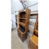Image 2 : Rustic Pine Hutch with Turned Spindles, Two Drawers, and Two-Door Cabinet Base 76 x 18 x 30"