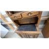 Image 4 : Rustic Pine Hutch with Turned Spindles, Two Drawers, and Two-Door Cabinet Base 76 x 18 x 30"