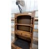 Image 5 : Rustic Pine Hutch with Turned Spindles, Two Drawers, and Two-Door Cabinet Base 76 x 18 x 30"