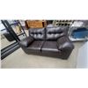 Image 1 : Dark Brown Faux Leather Coach 2 Seater Has a Mark in Pic 66"