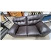Image 2 : Dark Brown Faux Leather Coach 2 Seater Has a Mark in Pic 66"