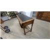 Image 4 : Vintage Solid Wood Writing Desk with Leather Inset Top and Three Drawers 30 x 18 x 46"