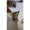 Image 2 : Granite Top Rolling Kitchen Island Cart with Wine Rack and Drawer 35 x 31 x 17.6"