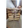 Image 1 : Pair of Modern Light Wood Five-Tier Open-Back Ladder Bookshelves with Curved Edges 74 x 28 x 10"