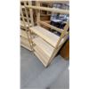Image 3 : Pair of Modern Light Wood Five-Tier Open-Back Ladder Bookshelves with Curved Edges 74 x 28 x 10"
