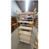 Image 2 : Natural Finish Wooden Ladder-Style Shelving Units, Six-Shelf and Three-Shelf Set