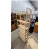 Image 3 : Natural Finish Wooden Ladder-Style Shelving Units, Six-Shelf and Three-Shelf Set