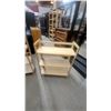 Image 4 : Natural Finish Wooden Ladder-Style Shelving Units, Six-Shelf and Three-Shelf Set