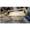Image 6 : Natural Finish Wooden Ladder-Style Shelving Units, Six-Shelf and Three-Shelf Set