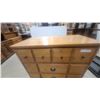 Image 4 : Oak Chest of Drawers with Twelve Assorted Drawers and Bronze-Tone Hardware 40 x 34 x 18"