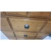Image 5 : Oak Chest of Drawers with Twelve Assorted Drawers and Bronze-Tone Hardware 40 x 34 x 18"