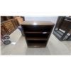 Image 1 : Dark Brown Wood Bookshelf with Three Open Shelfs 38 x 30 x 13"