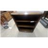 Image 4 : Dark Brown Wood Bookshelf with Three Open Shelfs 38 x 30 x 13"