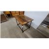 Image 2 : Wooden Side Table with Hexagonal Patterned Top and Faux Bamboo Legs21 x 28 x 22"