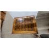 Image 3 : Wooden Side Table with Hexagonal Patterned Top and Faux Bamboo Legs21 x 28 x 22"