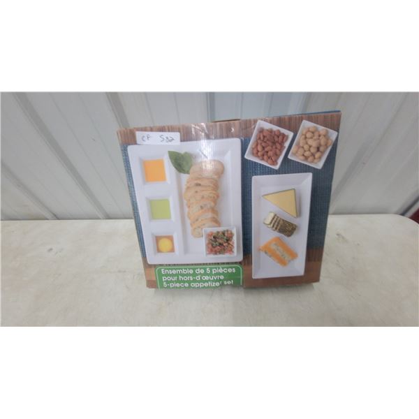 5-Piece Appetizer Set with Tray, Platter, and Three Small Dishes