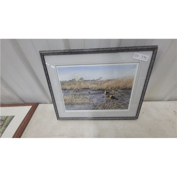 Framed Limited Edition Print "Yellowhead Blackbird" by Jim McDonald, Numbered 86/100 16 x 20"