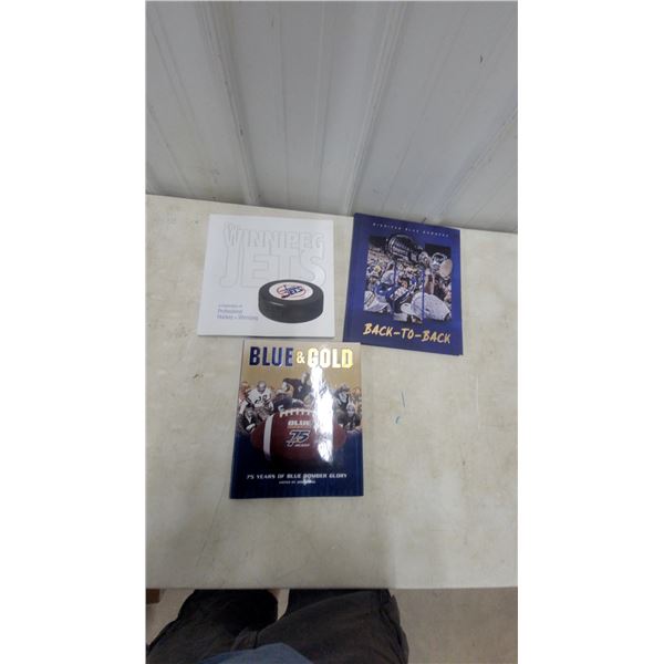 Winnipeg Jets, Blue Bombers Back-To-Back, and Blue & Gold Commemorative Sports Books