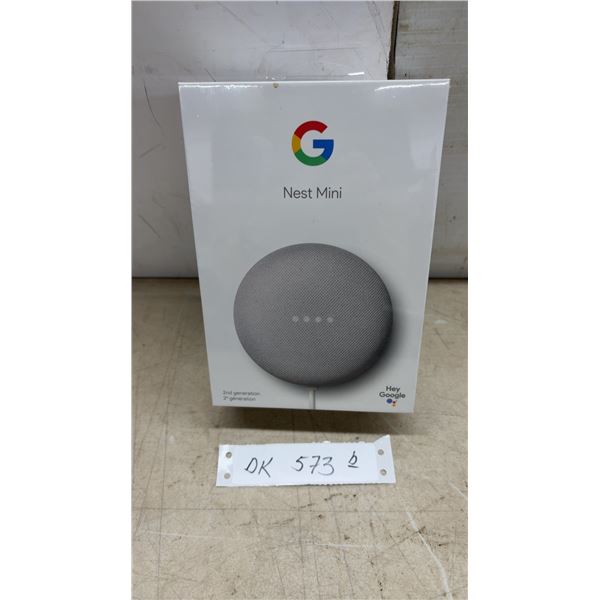 Google Nest Mini 2nd Generation Smart Speaker in Chalk, Factory Sealed