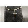 Image 5 : Sterling Silver 925 Italian Curb Chain Necklace with Cross Pendant and Lobster Claw Clasp