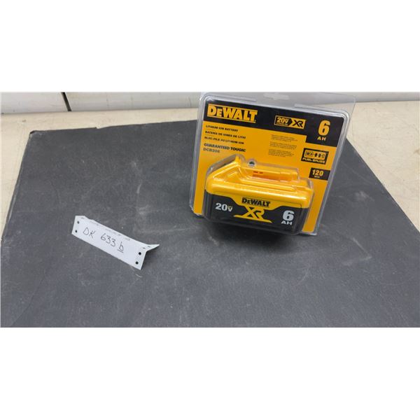 DeWalt 20V Max XR 6Ah Lithium Ion Battery Model DCB206 with Fuel Gauge, 120 Watt-Hour