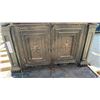 Image 5 : Antique Glenwood Cast Iron Fireplace Insert Stove with Ornate Scrollwork and Hearth Plate